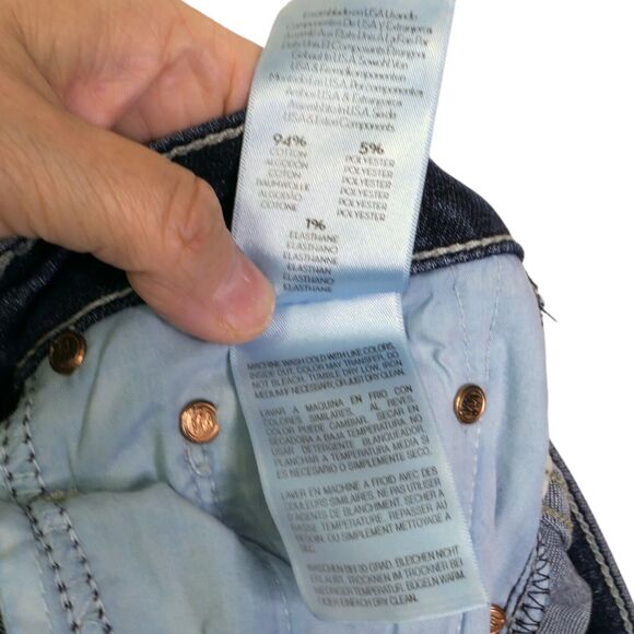 Mother The Insider Crop Step Fray Jeans Size 27 Love On The Edge Denim Dark Wash - Picture 7 of 12